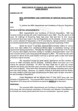 APPOINTMENT and CONDITIONS of SERVICE) REGULATIONS, 2016 AIM: to Enforce the MDA (Appointment and Conditions of Service) Regulations 2016