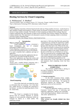 Hosting Services by Cloud Computing