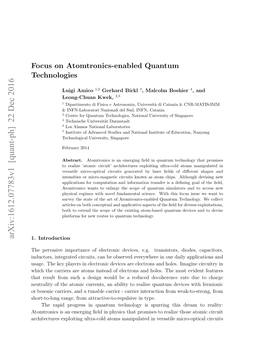 Atomtronics-Enabled Quantum Technologies 2