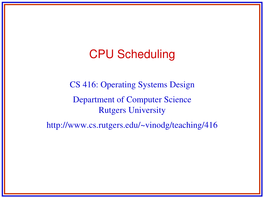 CPU Scheduling