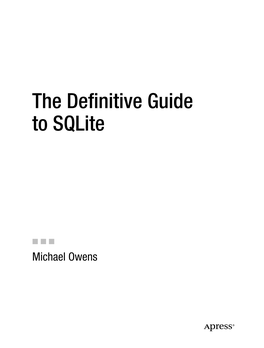 The Definitive Guide to Sqlite