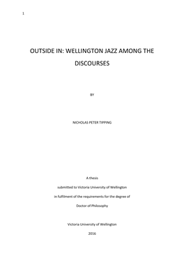 Wellington Jazz Among the Discourses