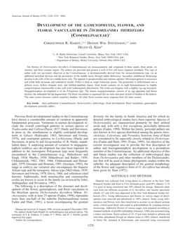 Development of the Gametophytes, Flower, and Floral Vasculature in Dichorisandra Thyrsiflora (Commelinaceae)1