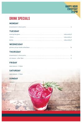 Canoe Drink Menu Nov 2017.Indd