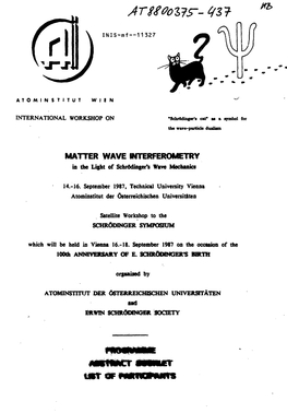 MATTER WAVE INTERFEROMETRY in the Light of Schridinger's Wave Mechanics
