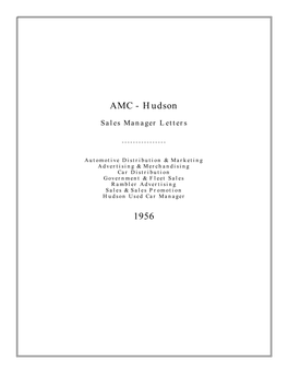 1956 Hudson Sales Managers Letters