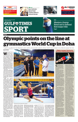 Olympic Points on the Line at Gymnastics World Cup in Doha ‘I Want to Qualify for the Olympics and I Will Try All Possible Options