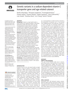 Genetic Variants in a Sodium-Dependent Vitamin C