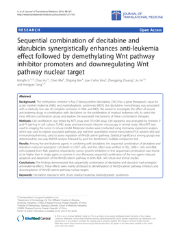 Sequential Combination of Decitabine