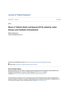 Music in Tolkien's Works and Beyond (2019), Edited by Julian Eilmann and Friedhelm Schneidewind