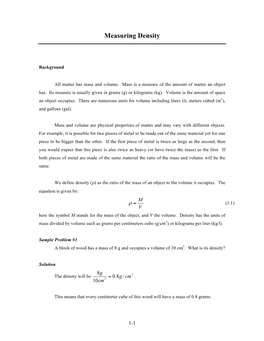 Measuring Density
