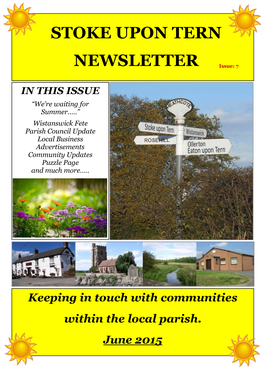 STOKE UPON TERN NEWSLETTER Issue