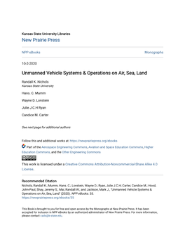 Unmanned Vehicle Systems & Operations on Air, Sea, Land