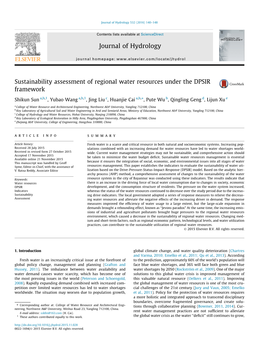 Sustainability Assessment of Regional Water Resources Under the DPSIR