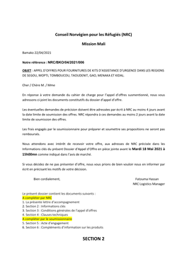 Section 2 : Informations Clés 3