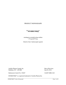 [Product Monograph Template