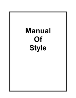 Manual of Style