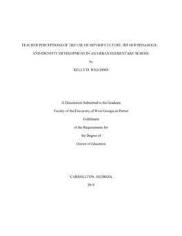 Teacher Perceptions of the Use of Hip Hop Culture, Hip Hop Pedagogy