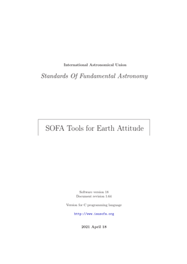 SOFA Tools for Earth Attitude