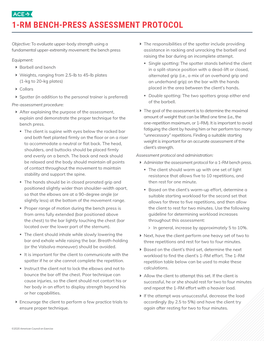 1-Rm Bench-Press Assessment Protocol