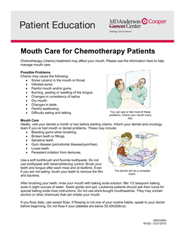 Mouth Care for Chemotherapy Patients
