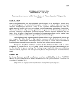 Fosetyl-Aluminium (302) Phosphonic Acid (301)