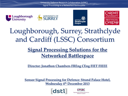 (LSSC) Consortium Signal Processing Solutions for the Networked Battlespace