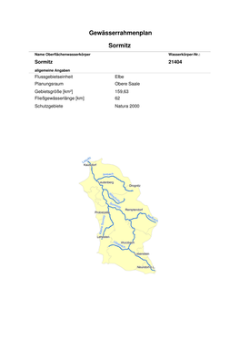 Sormitz Gewässerrahmenplan