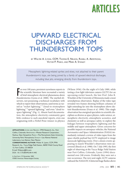 Upward Electrical Discharges from Thunderstorm Tops