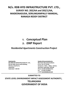 1. Conceptual Plan 2. EMP Report Residential Apartments Construction Project