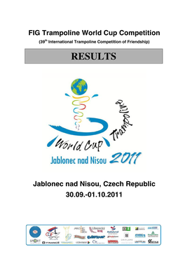 Jablonec Nad Nisou, Czech Republic 30.09.-01.10.2011 Results Final Trampoline World Cup Jablonec Nad Nisou, 30