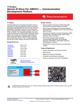 Sercos III Slave for Am437x — Communication Development Platform