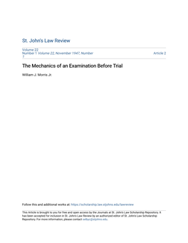 The Mechanics of an Examination Before Trial