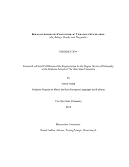 Yuliya Walsh Dissertation Walsh.262@Osu.Edu.Pdf