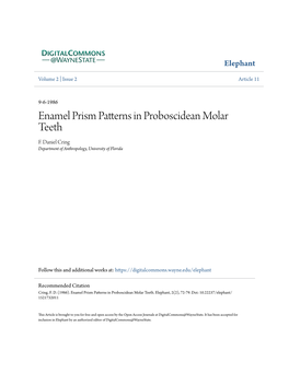 Enamel Prism Patterns in Proboscidean Molar Teeth F