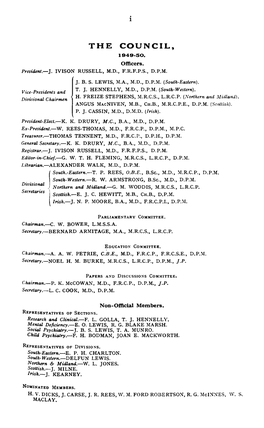 The Council, 1949- 50