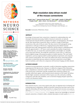 High-Resolution Data-Driven Model of the Mouse Connectome