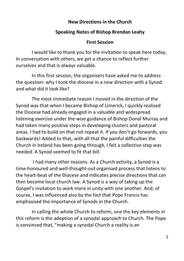 Speaking Notes of Bishop Brendan Leahy.PDF