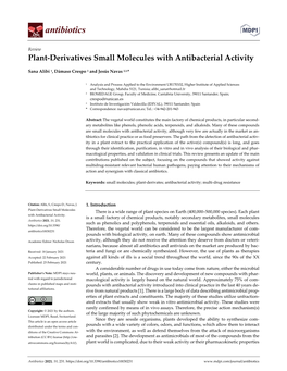 Plant-Derivatives Small Molecules with Antibacterial Activity