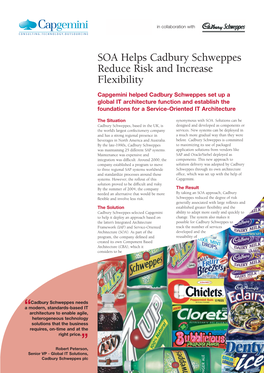 SOA Helps Cadbury Schweppes Reduce Risk and Increase Flexibility