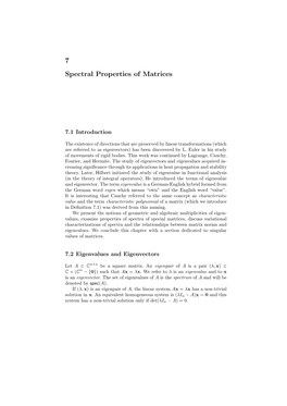 7 Spectral Properties of Matrices