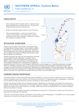 SOUTHERN AFRICA: Cyclone Belna Flash Update No