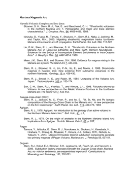 Mariana Magmatic Arc Hiyoshi Volcanic Complex and Iwo Jima