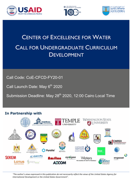 Coe-CFCD-FY20-01 Call Launch Date