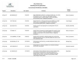 City of Santa Cruz Submitted Planning Applications for the Period 10/1