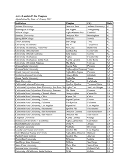 Active Lambda Pi Eta Chapters Alphabetized by State