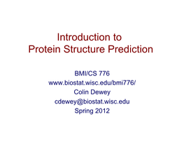 Introduction to Protein Structure Prediction