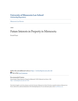 Future Interests in Property in Minnesota Everett Rf Aser