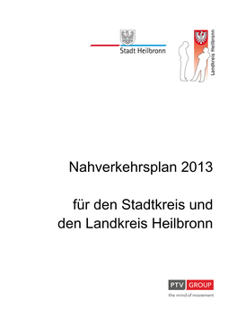 Nahverkehrsplan 2013 Für Den Stadtkreis