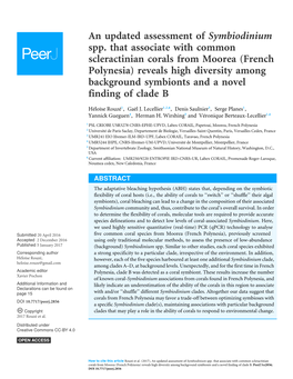 An Updated Assessment of Symbiodinium Spp. That